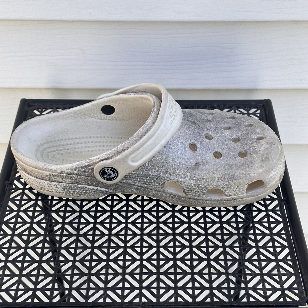 Crocs Classic Clogs Sandals Kids Size J3 Unisex Kids Glitter Sparkle Summer - Picture 5 of 9